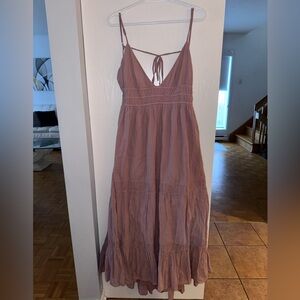 Elegant Mauve Zara Backless Maxi Dress
